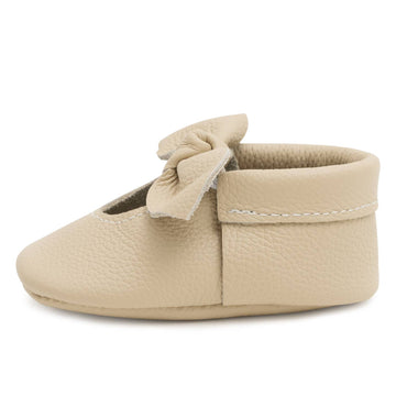 Latte Knot Leather Moccasins