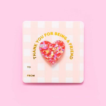 Confetti Heart Pin Card