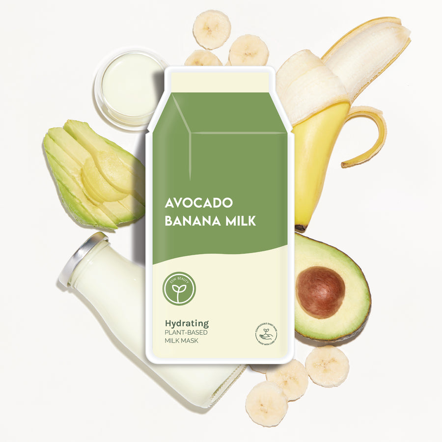 Avocado Banana Milk Hydrating Plant-Based Milk Sheet Mask