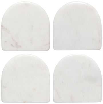 White Arch Marble Coasters - Set of 4