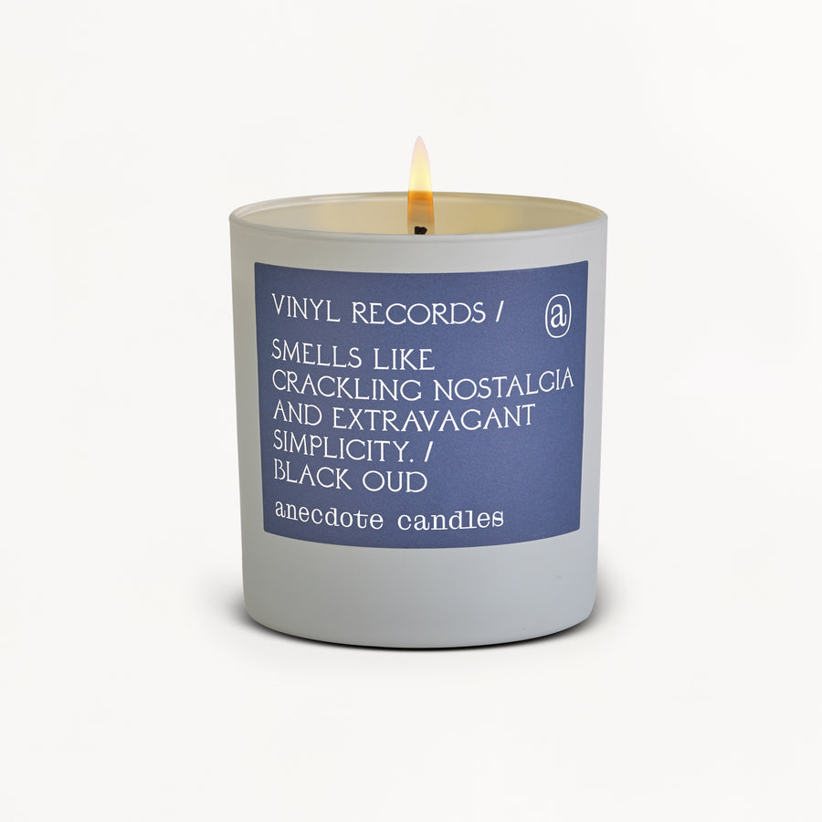 Vinyl Records Grey Tumbler Candle - Black Oud