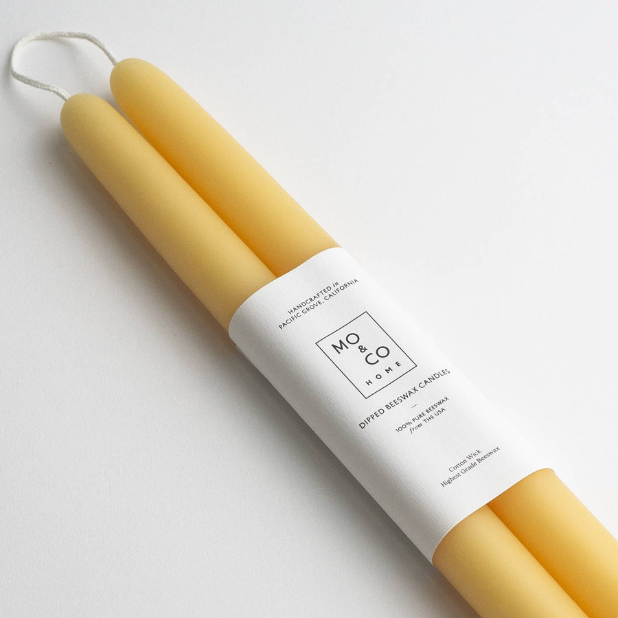 Beeswax Taper Candles - Butter Yellow