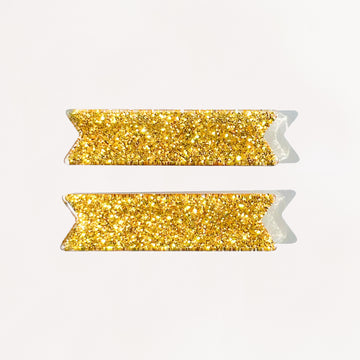 Glitter Gold Hair Clips