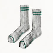 extended boyfriend socks in the color grey and green