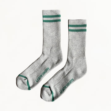Extended Boyfriend Mens Socks - Grey/Green