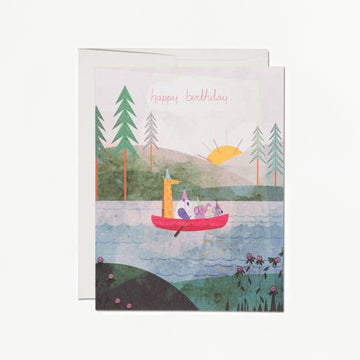 Four Canoe Birthday Card